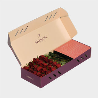 Sherose Burgundy Küçük Kutu Gül