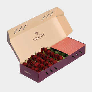 Sherose Burgundy Küçük Kutu Gül