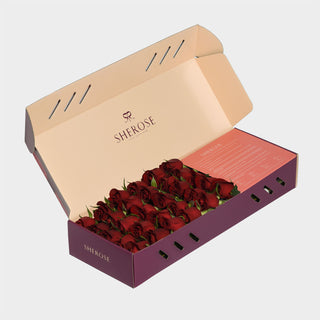 Sherose Burgundy Küçük Kutu Gül