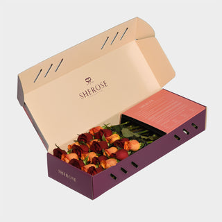 Sherose Burgundy Küçük Kutu Gül