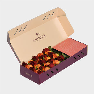 Sherose Burgundy Küçük Kutu Gül