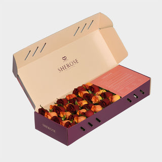 Sherose Burgundy Küçük Kutu Gül