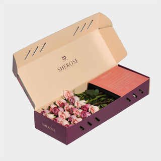 Sherose Burgundy Küçük Kutu Gül