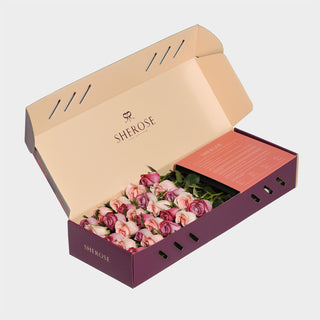 Sherose Burgundy Küçük Kutu Gül