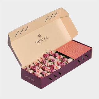 Sherose Burgundy Küçük Kutu Gül