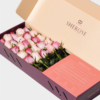 Sherose Burgundy Küçük Kutu Gül