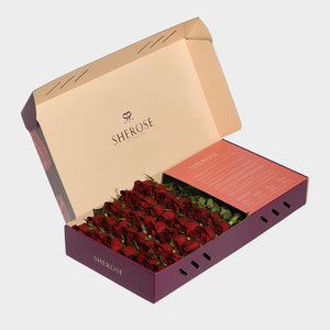 kutuda gül, sherose, gül kutusu, rosebox, kırmızı gül, kutu gul