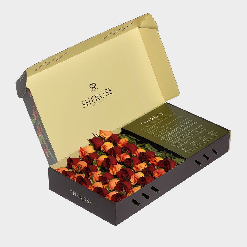 kutuda gül, sherose, gül kutusu, rosebox, kırmızı gül, kutu gul